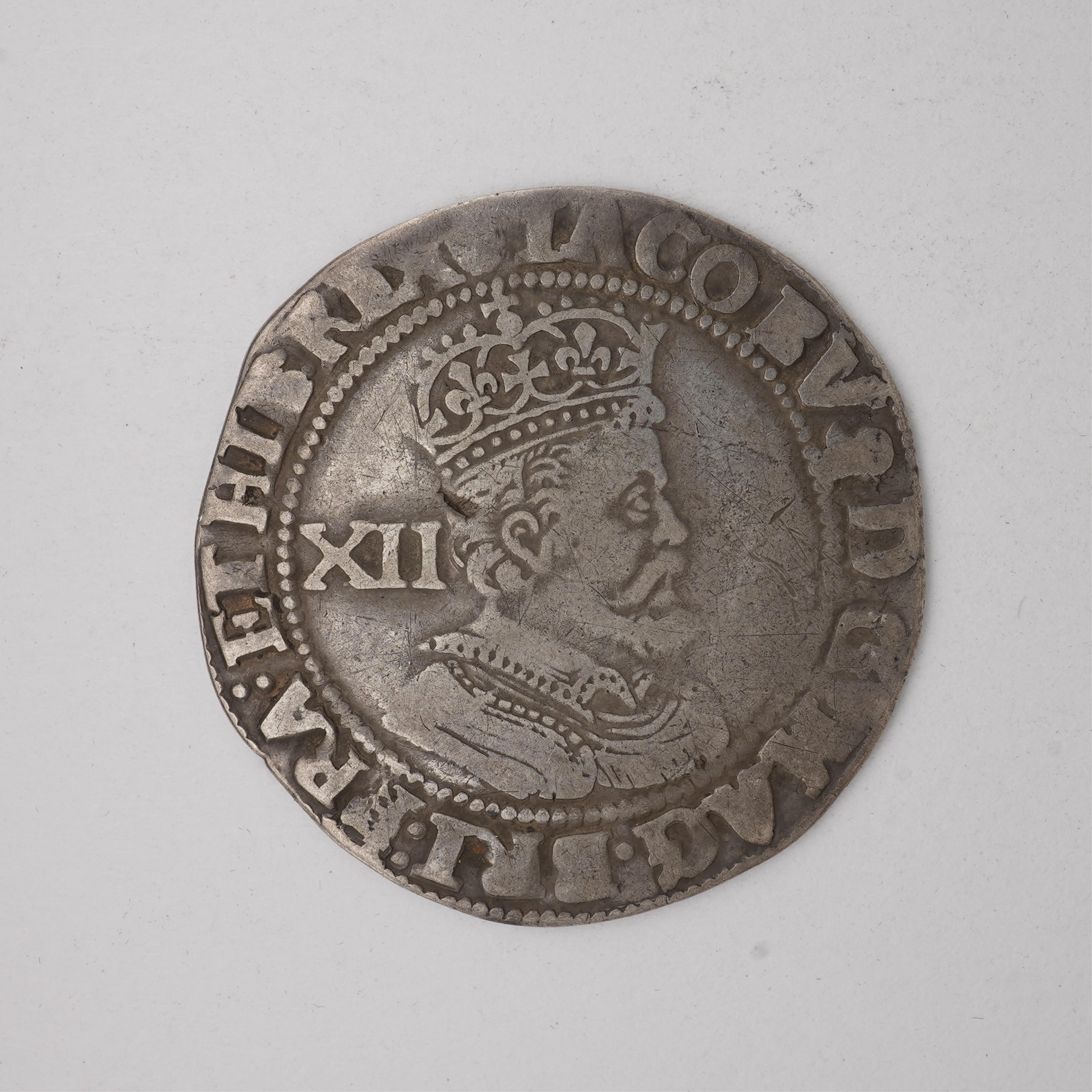 British hammered coins, James I, silver shilling, sixth bust, third coinage (1621-23), mm. thistle, VF, ex. Coincraft